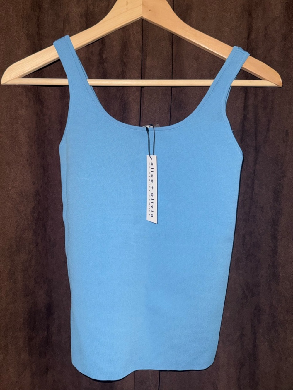 Alice + Olivia Sky Blue Tank Top sculpted